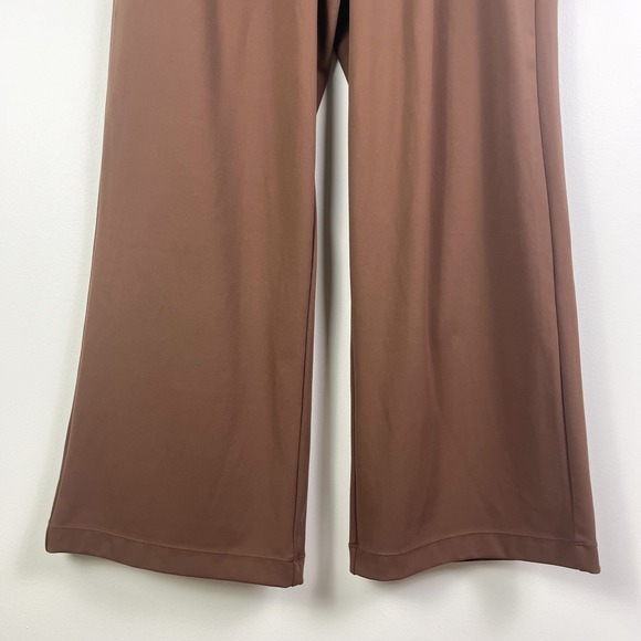 Halara Brown Pull On Wide Leg Trouser Pants Womens Large - Picture 3 of 10